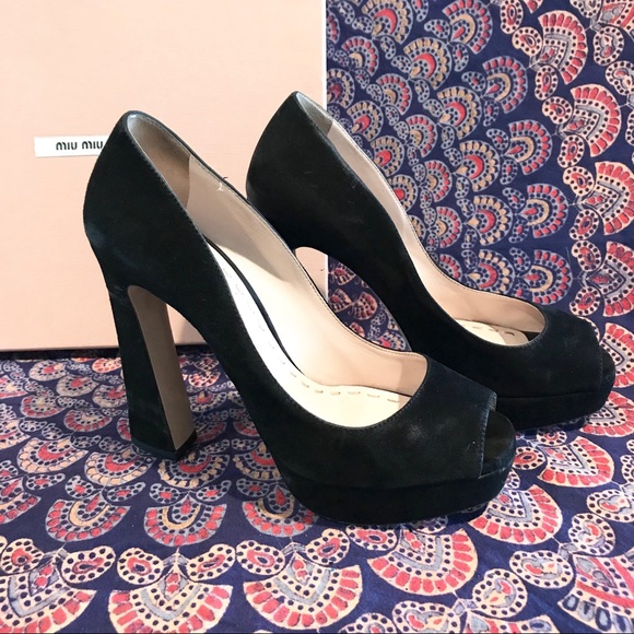 Miu Miu Shoes - Miu Miu Suede Platform Heels